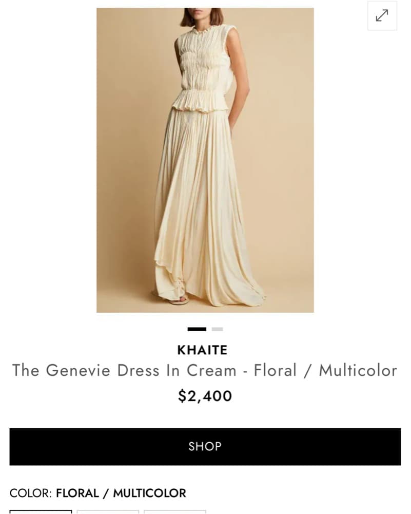 KHAITE - The Genevie Pleated Maxi Dress - Image 1