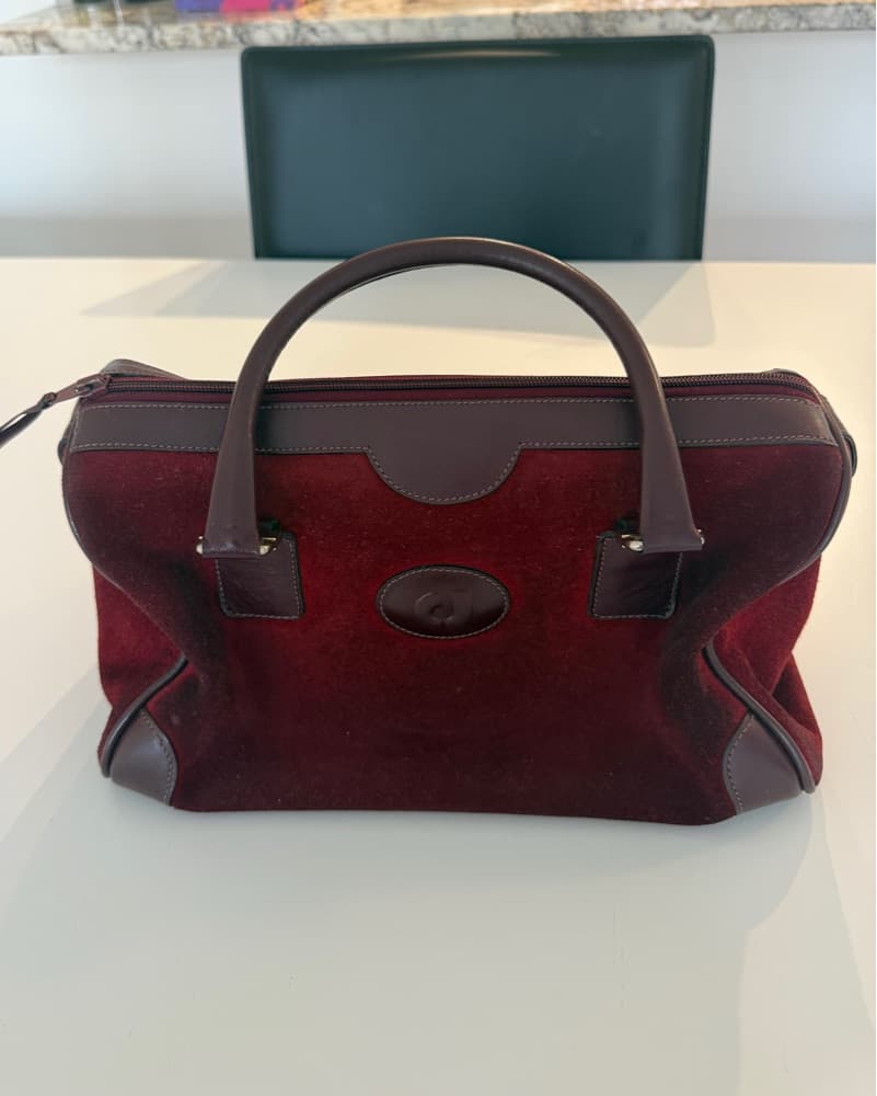 Real Suede/Leather Handle Bag - Image 3