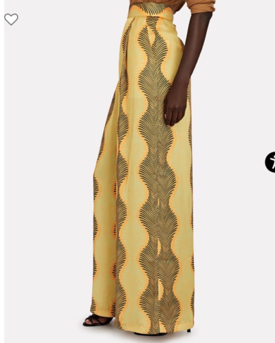 FE NOEL Gatsby Palm Silk Wide-Leg Pants - Image 3