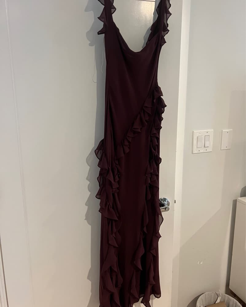 House Of CB Ariela ruffle side slit gown - Image 3