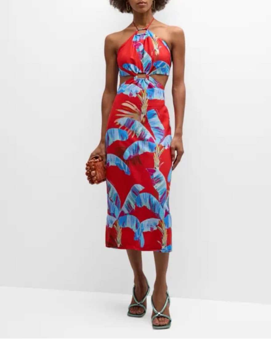 Farm Rio Sweet Jungle Cut Out Midi Dress - Image 2