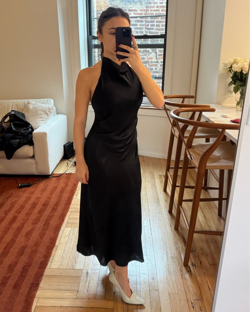 Babaton Audience Satin Halter Dress - Image 4