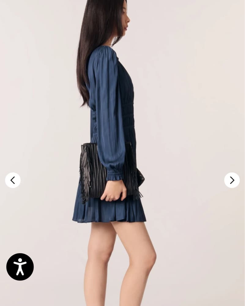 Maje Riane Satin Mini Dress - Image 2