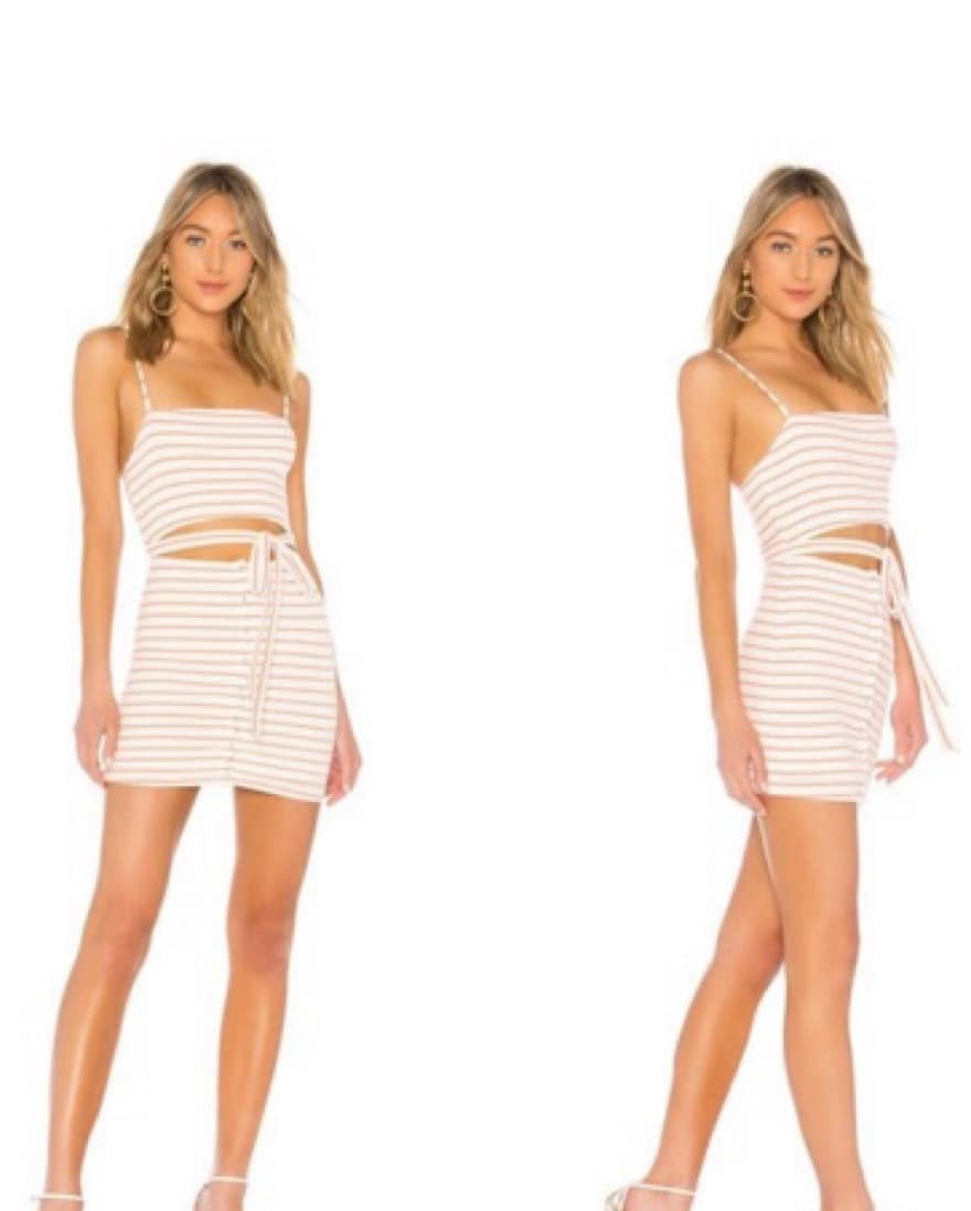 Privacy Please Pink & White Stripe Dress - Image 1