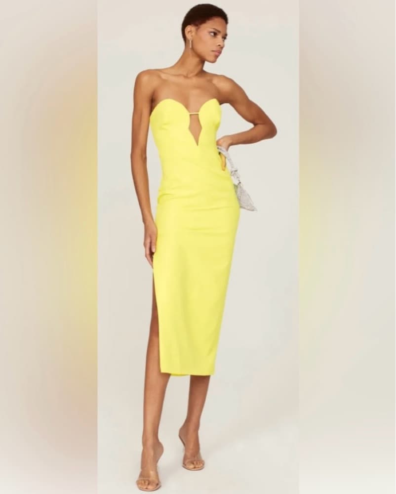Vibrant Yellow Midi Dress - Image 2