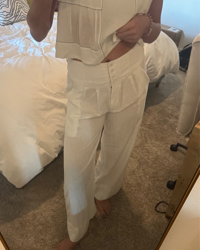 Free People White Linen Pants - Image 2