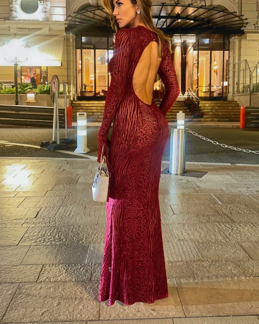 Burnout Red Dress - Image 6