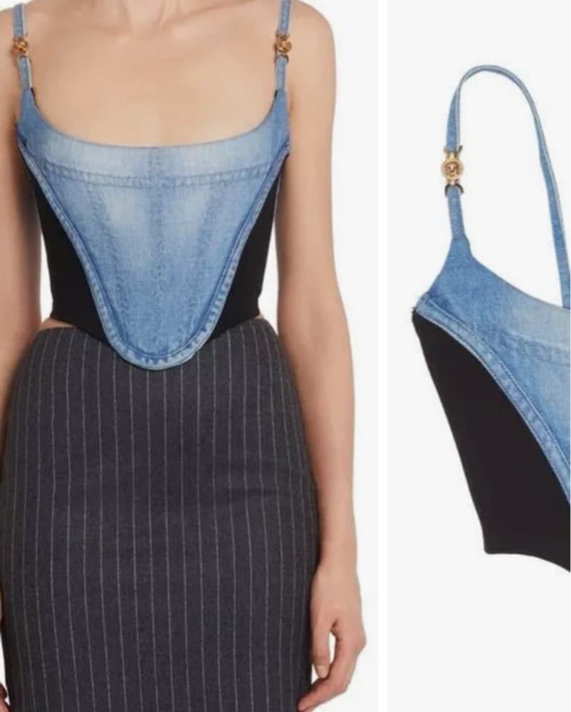 Stunning Denim Versace Corset - Image 2