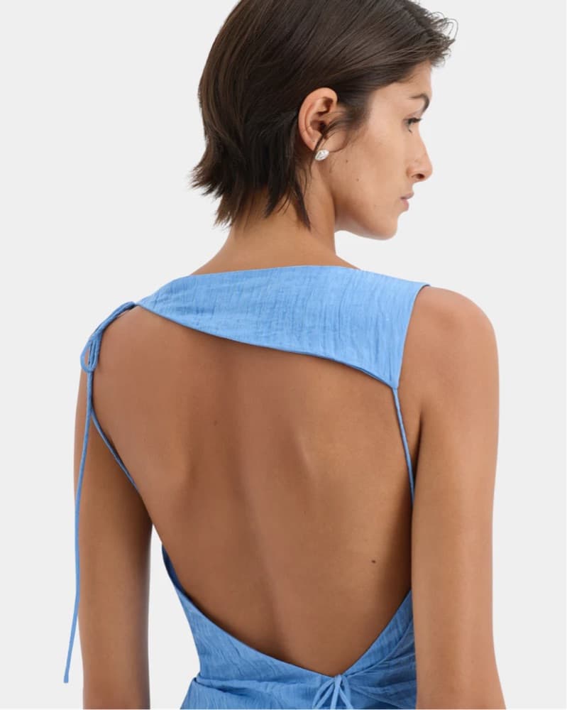 Sir Mini Blue Silk Dress - Image 3