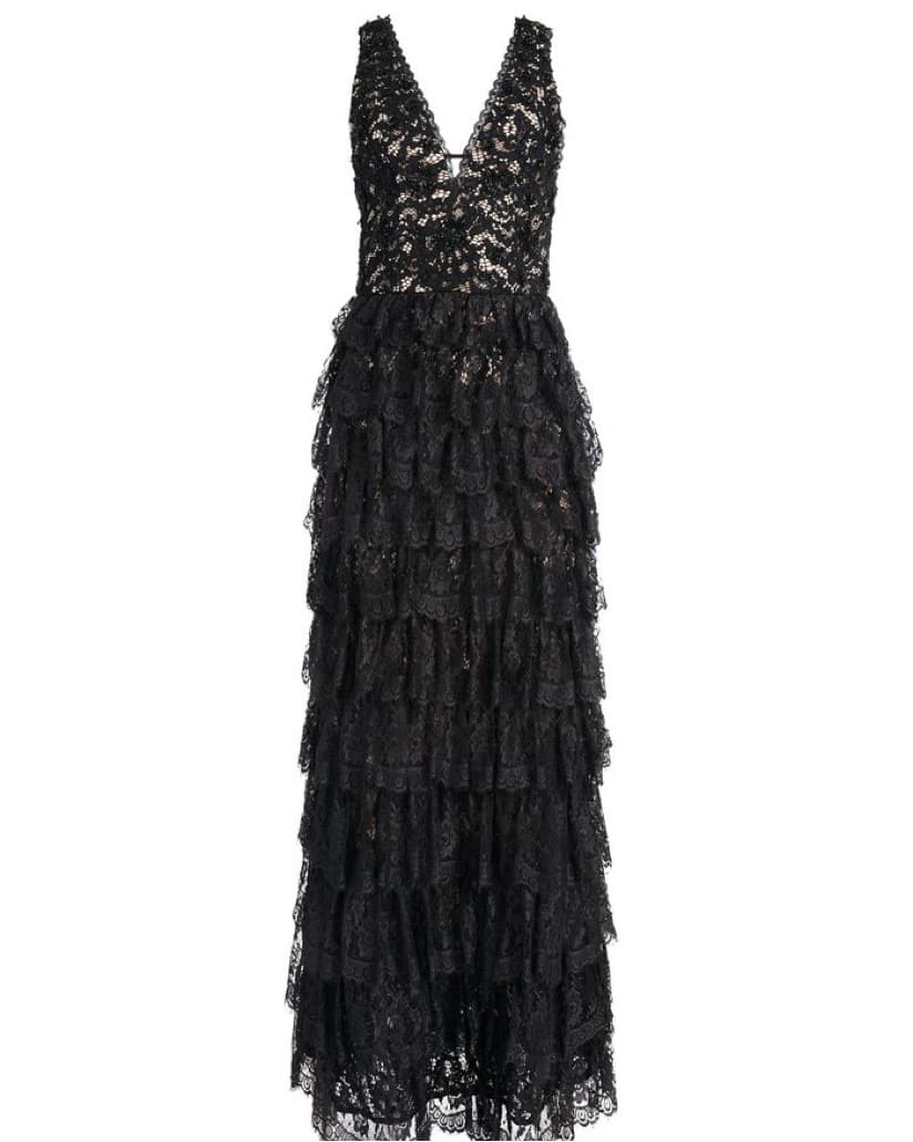 Alice + Olivia Devora Tiered Lace Gown - Image 1
