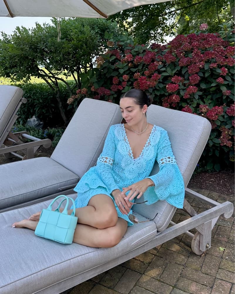 Turquoise Crochet Cover Up - Image 2