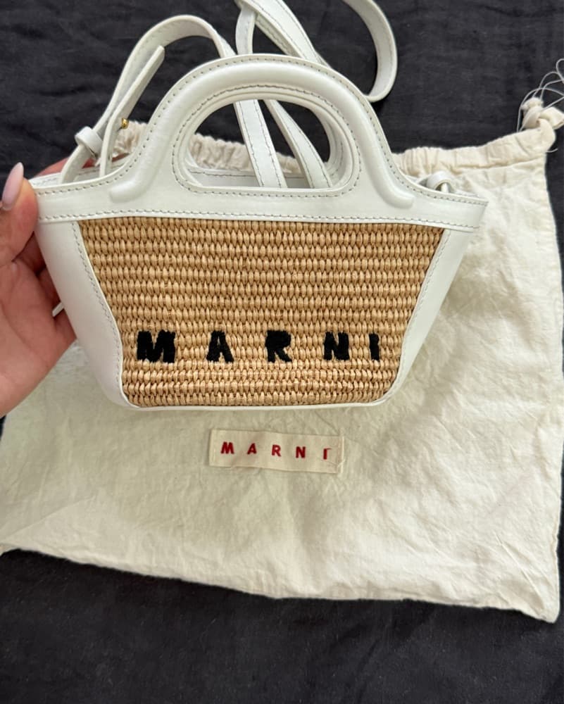 Marni Tropicalia Micro White Raffia Bag - Image 1