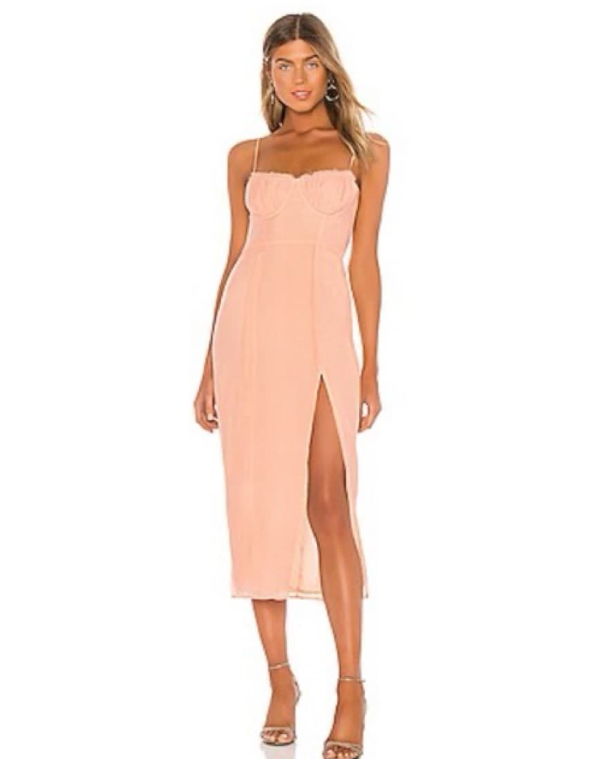 June Bustier Midi Dress in Camellia - Image 1