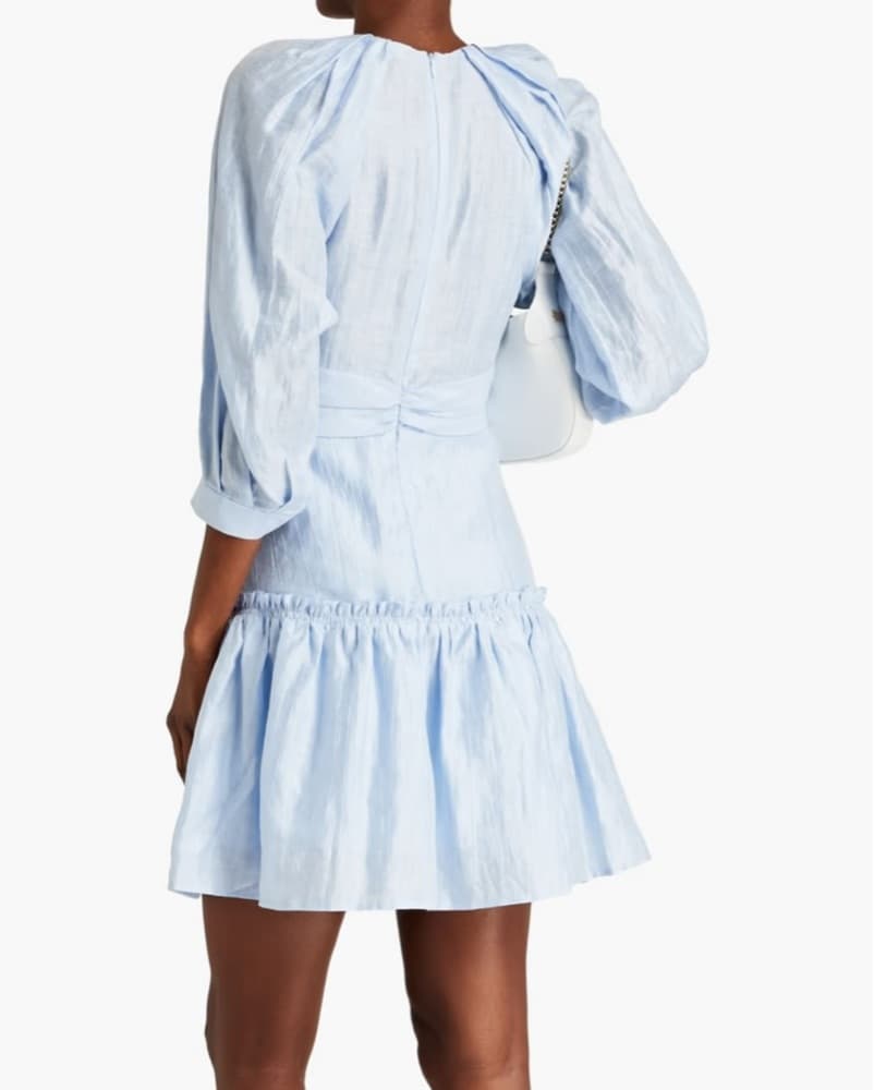 Sandro Blue Linen Mini Dress - Image 4