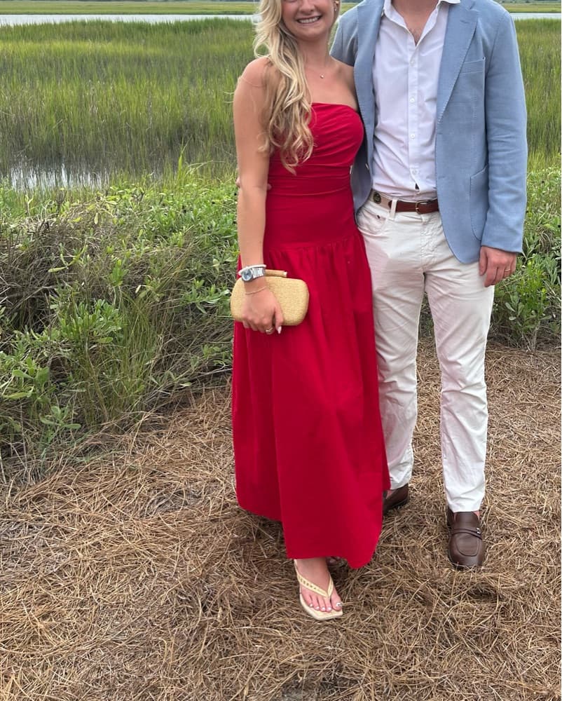 Red Drop Waist Midi - Image 3