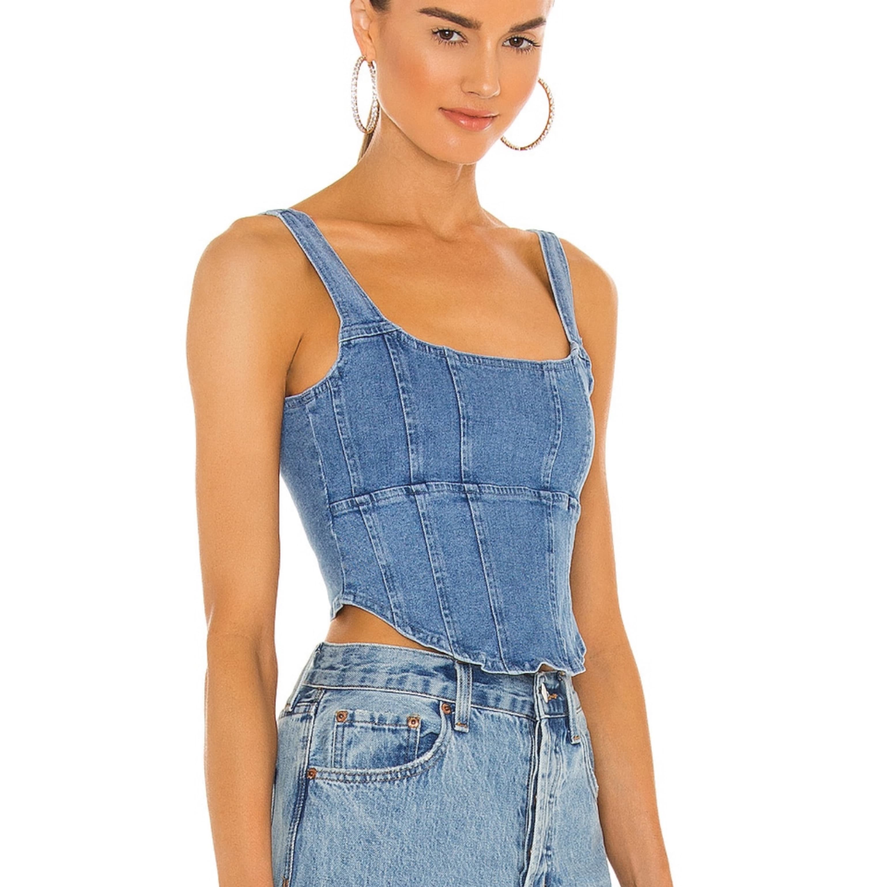 OW Collection Denim Corset top - Image 3