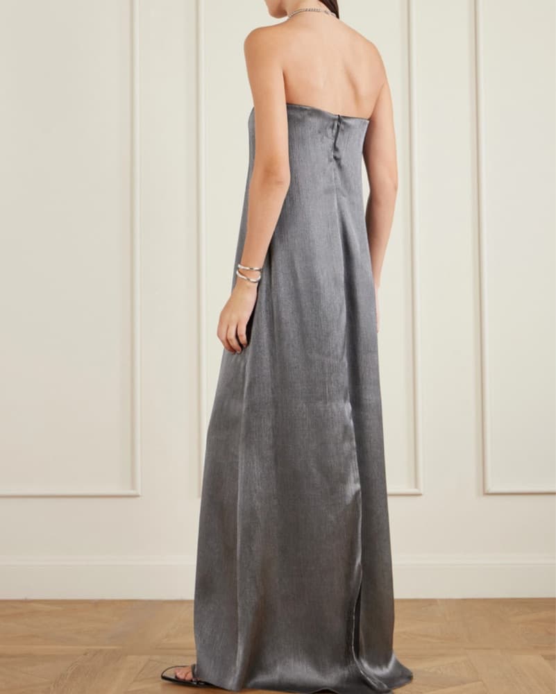 TWP Strapless Metalic Crepon Gown - Image 2