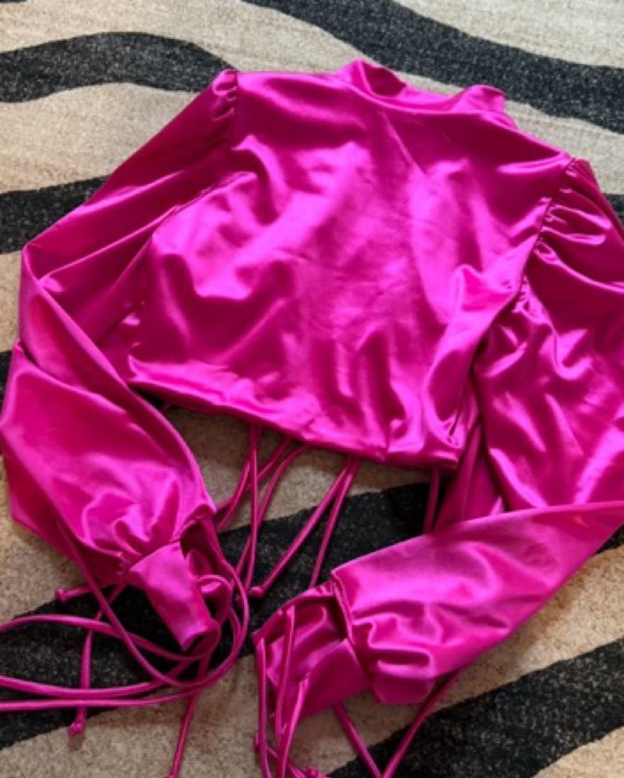 Laina Rauma Magenta/Pink Silk Tie Top  - Image 4