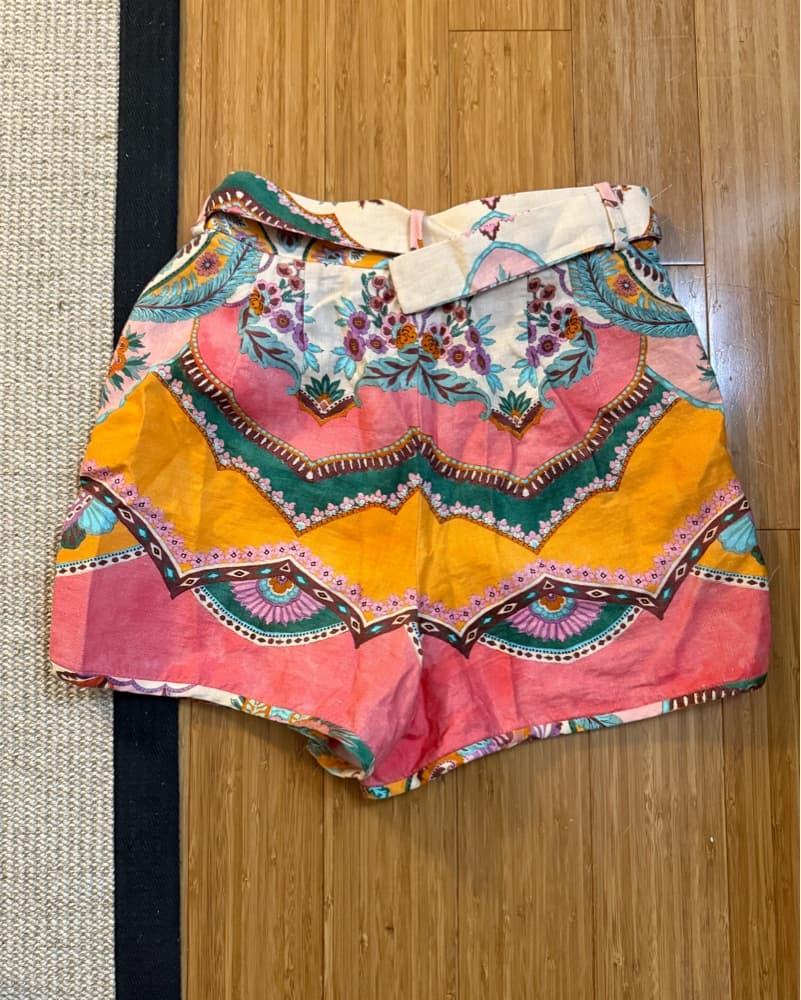 Zara Colorful Print Linen Shorts - Image 3