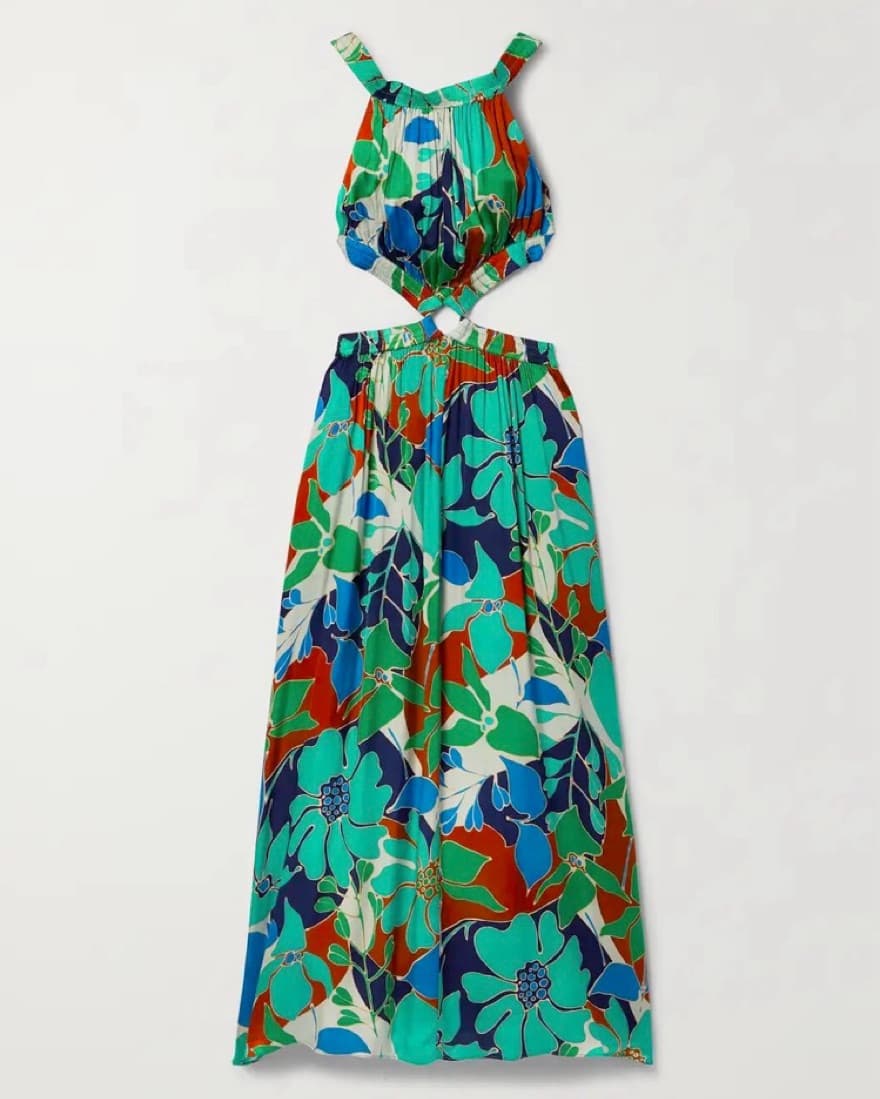 Cult Gaia Theia Cutout Satin Midi Dress - Image 1