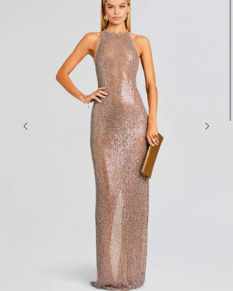 Retrofete Sparkling Halter Maxi Dress - Image 1