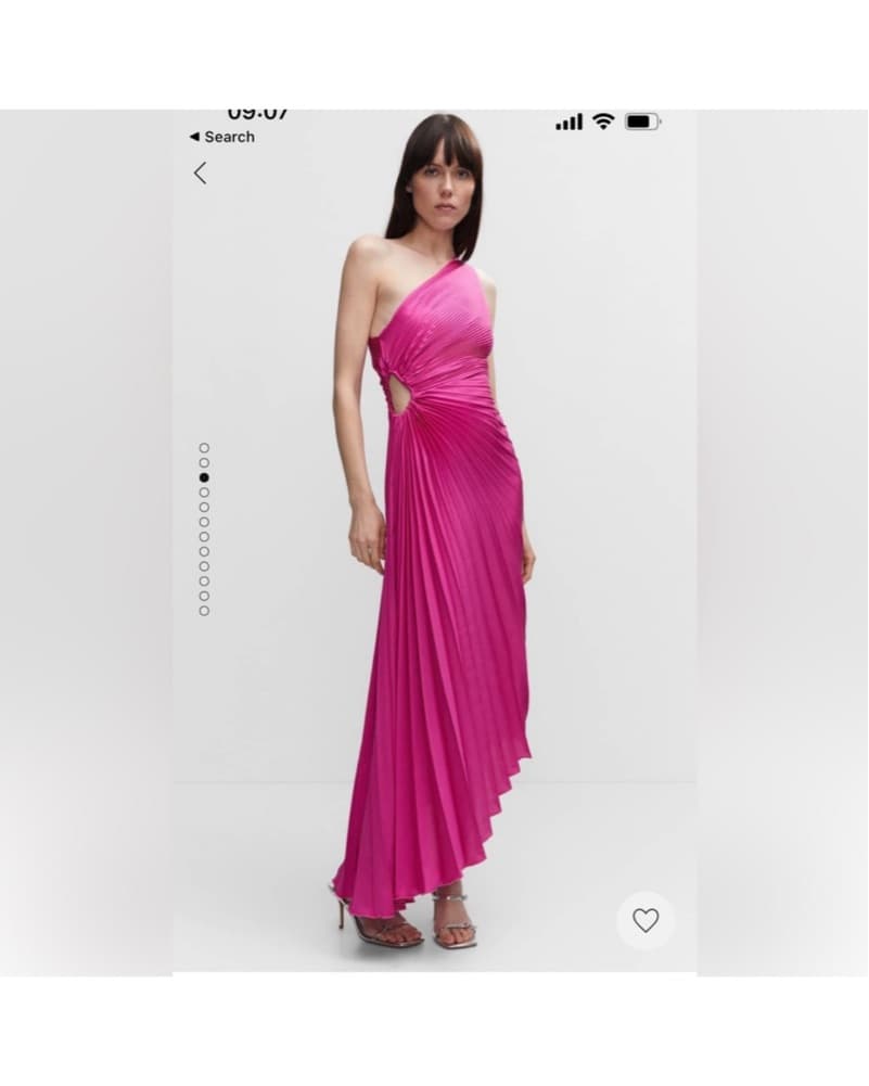 Mango Asymmetrical Pleated Dress - Image 1