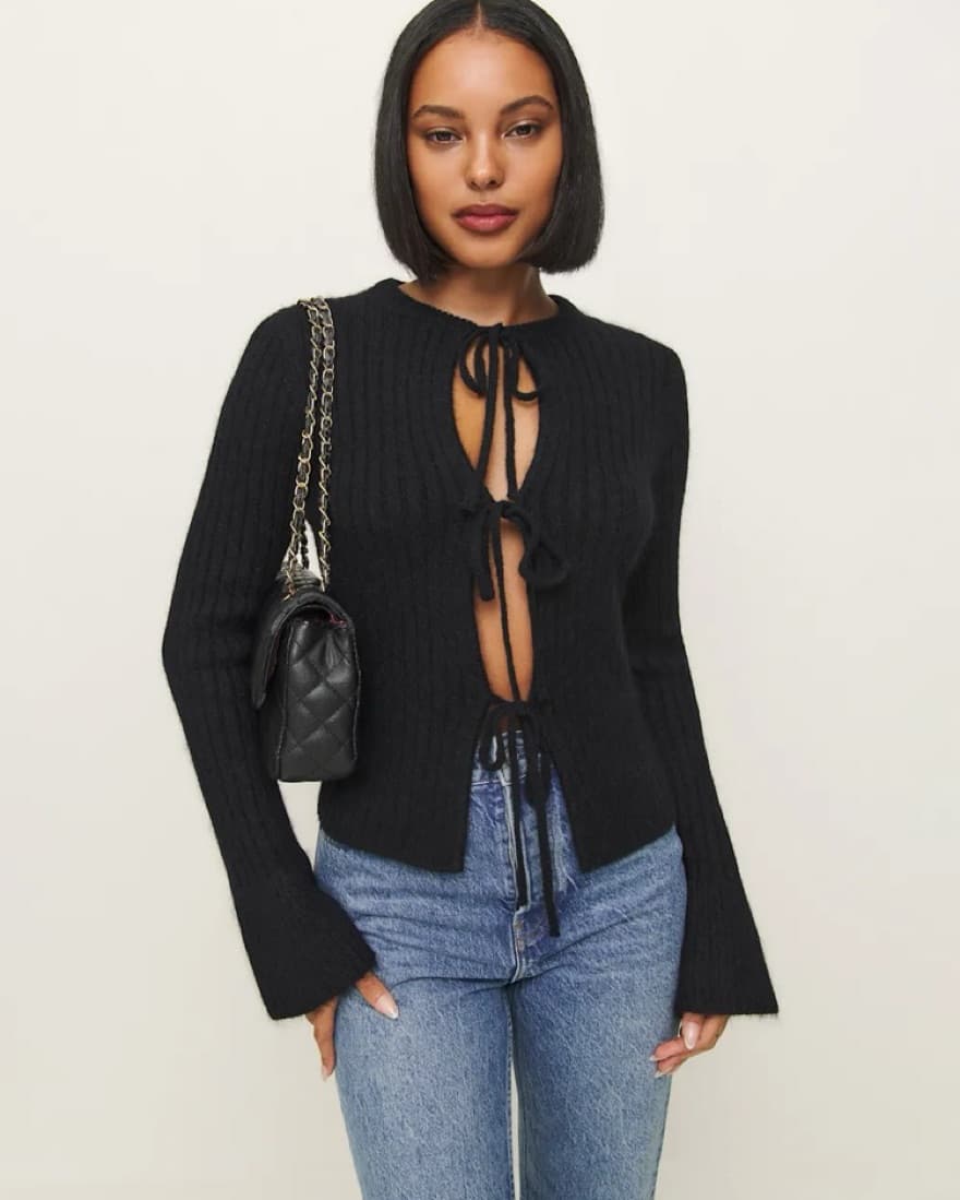 Black Tie Up Shirt - Image 1