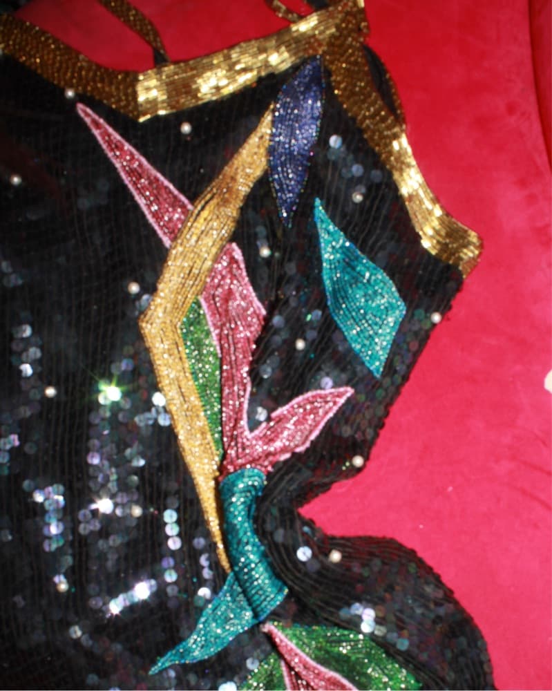 Vintage ArtDeco Beaded/Sequin Midi Dress - Image 2