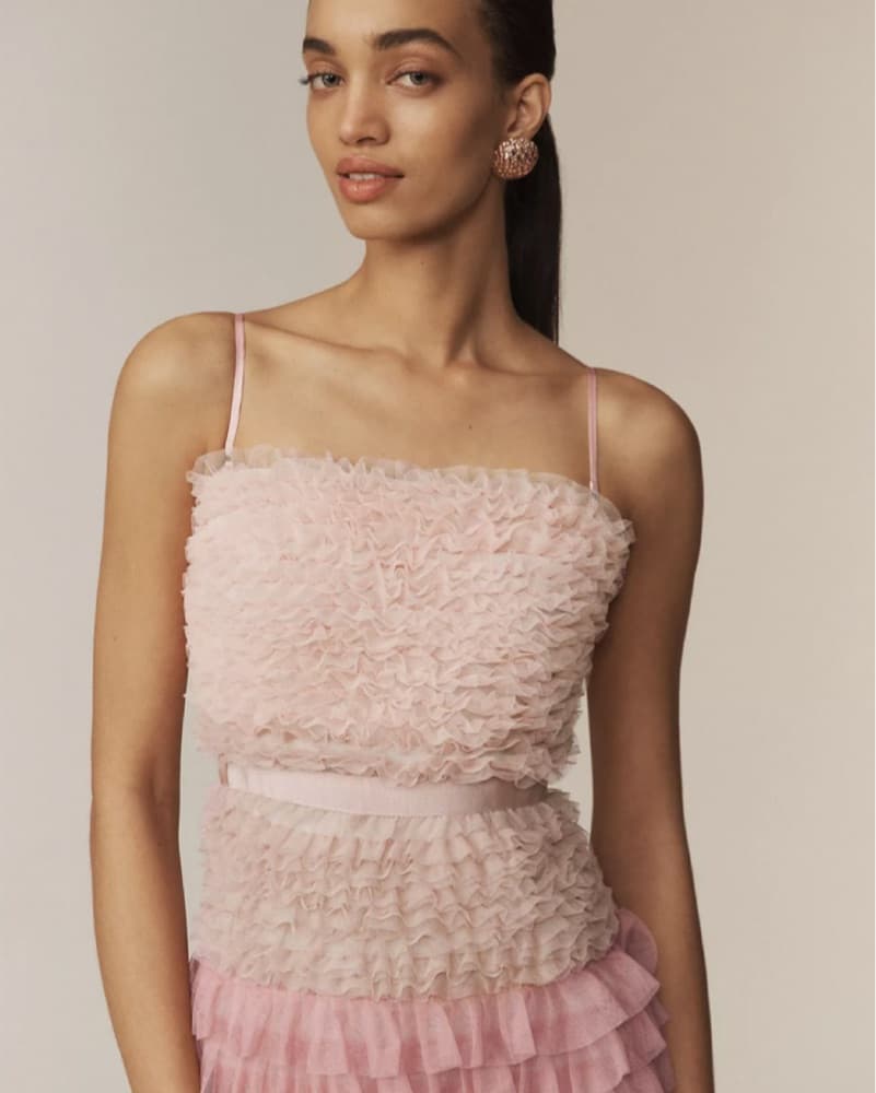 BHLDN Dress Ruffle AMAZING pink - Image 3