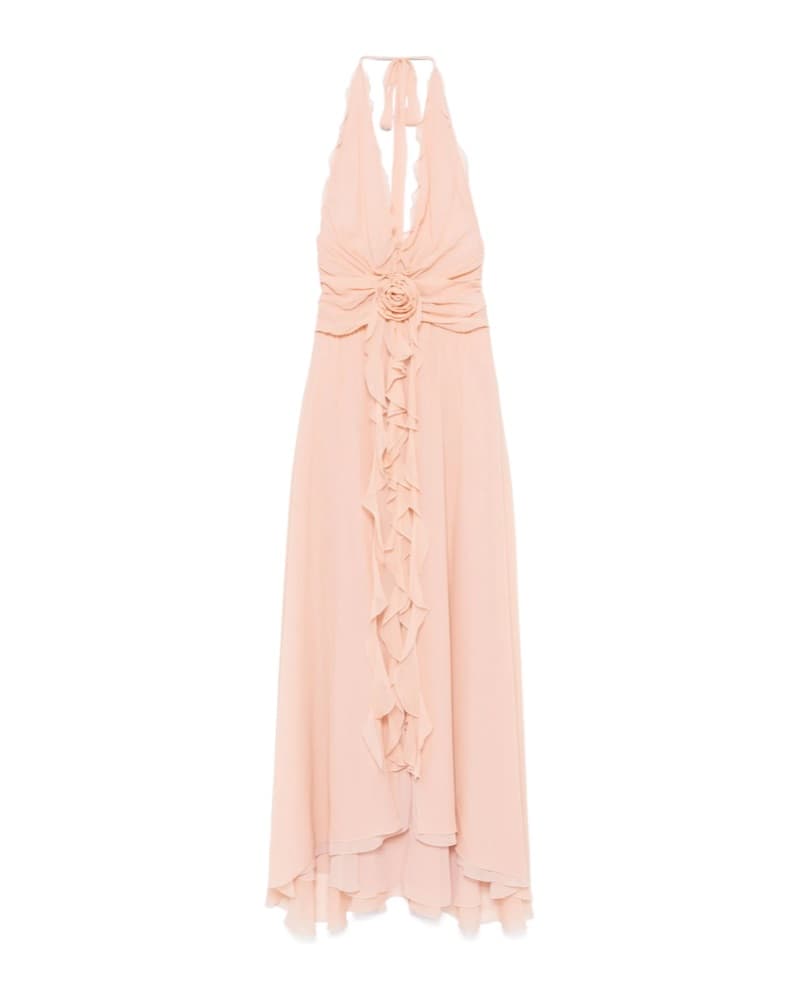 Blumarine Georgette Pink Maxi Dress - Image 1