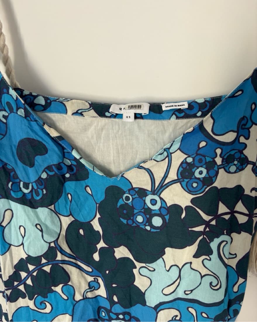 Rhode V-Neck Ruffle Mini Dress Blue - Image 3