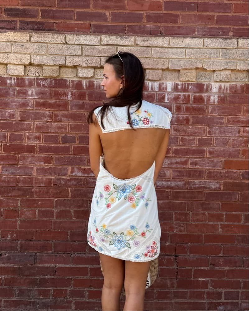 FP Floral Embroidered Backless Dress - Image 1