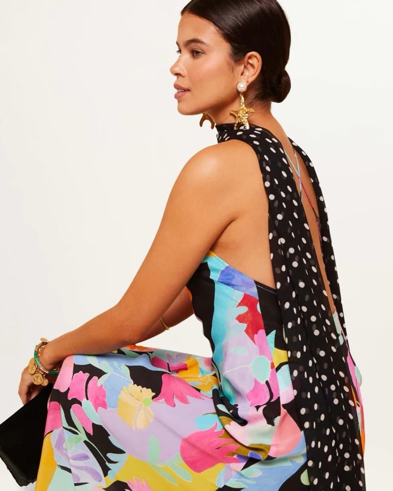 Rixo Tulip Scarf Silk Tulip Midi Dress - Image 3