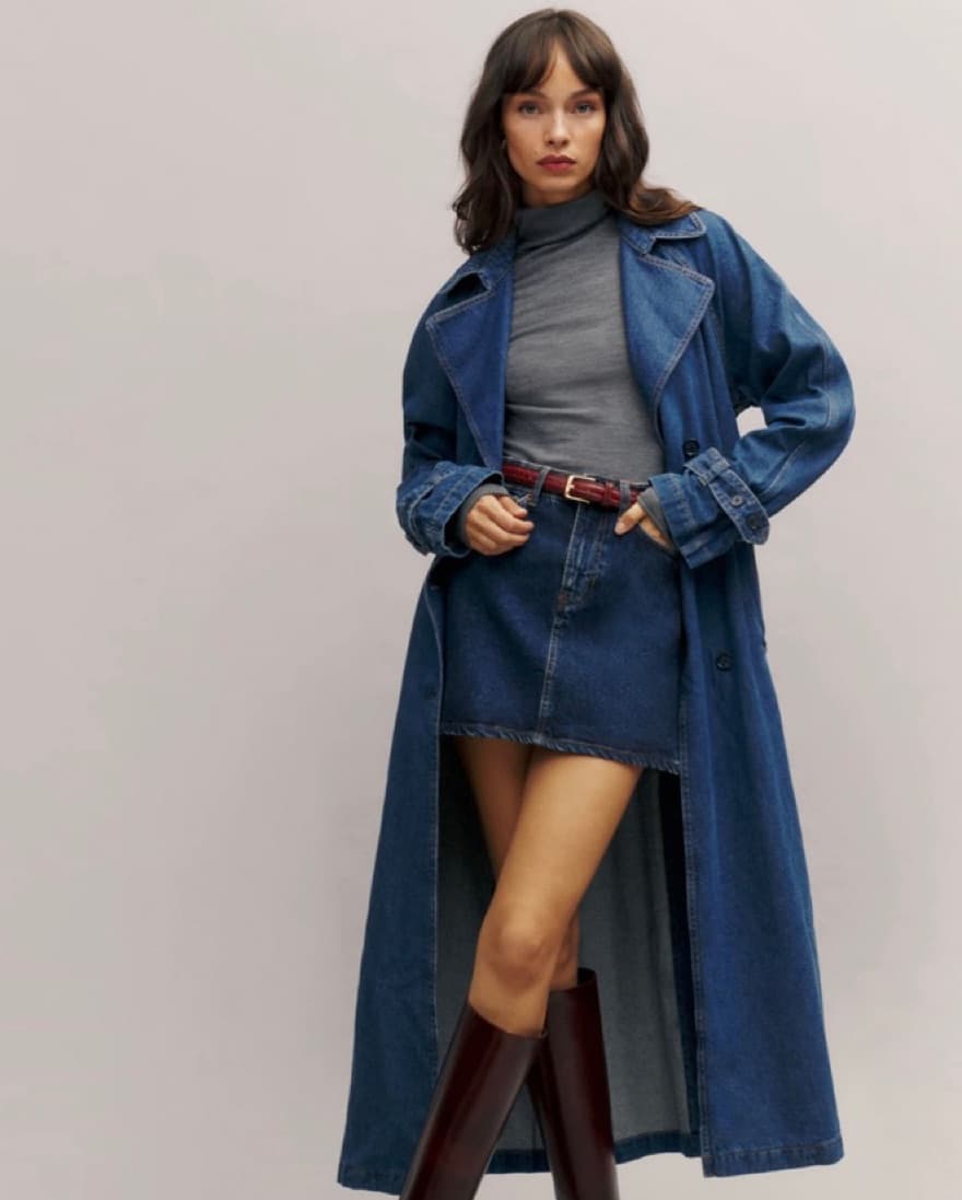 Reformation Denim Trench Coat - Image 1