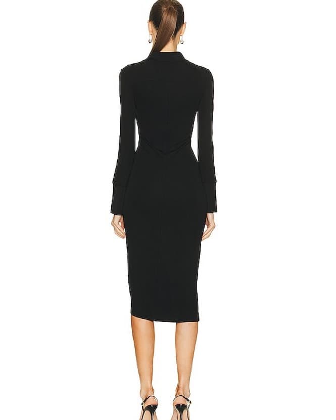 Helmut Lang Asymmetric Ruched Midi Dress - Image 3