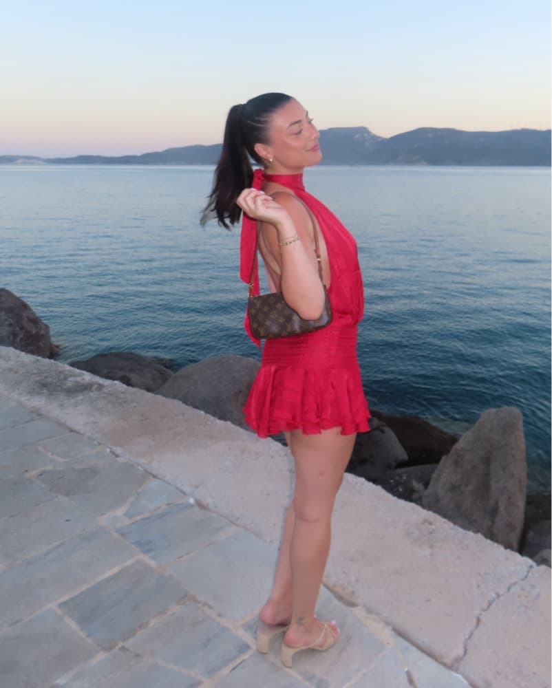 Red Peppermayo Willow Chiffon Mini Dress - Image 4