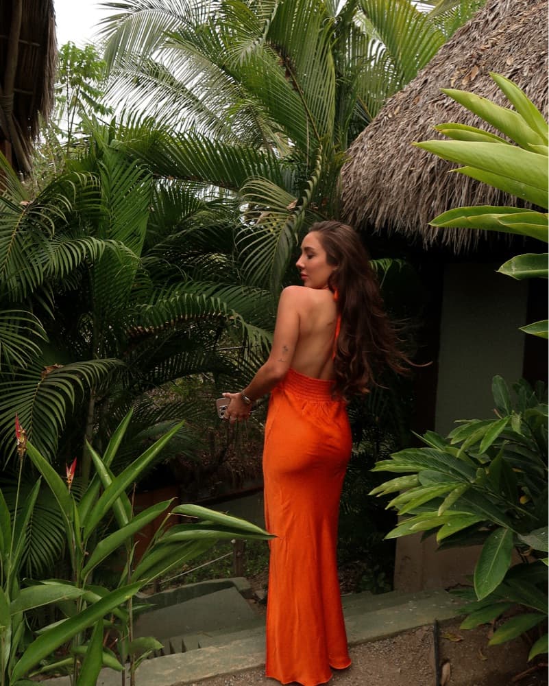 Vibrant Tropical Halter Maxi Dress - Image 3