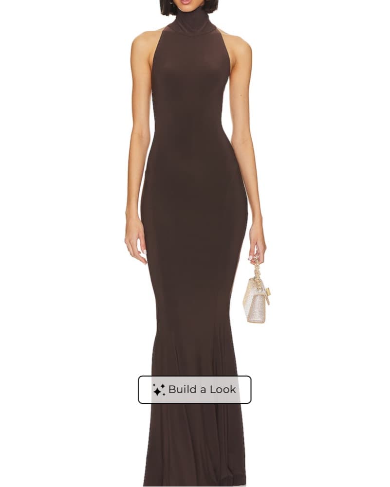 Norma Kamali Maxi Brown Dress  - Image 1