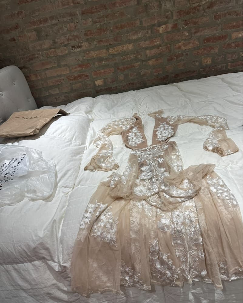 White Lace Mesh dress For Love And Lemon - Image 4