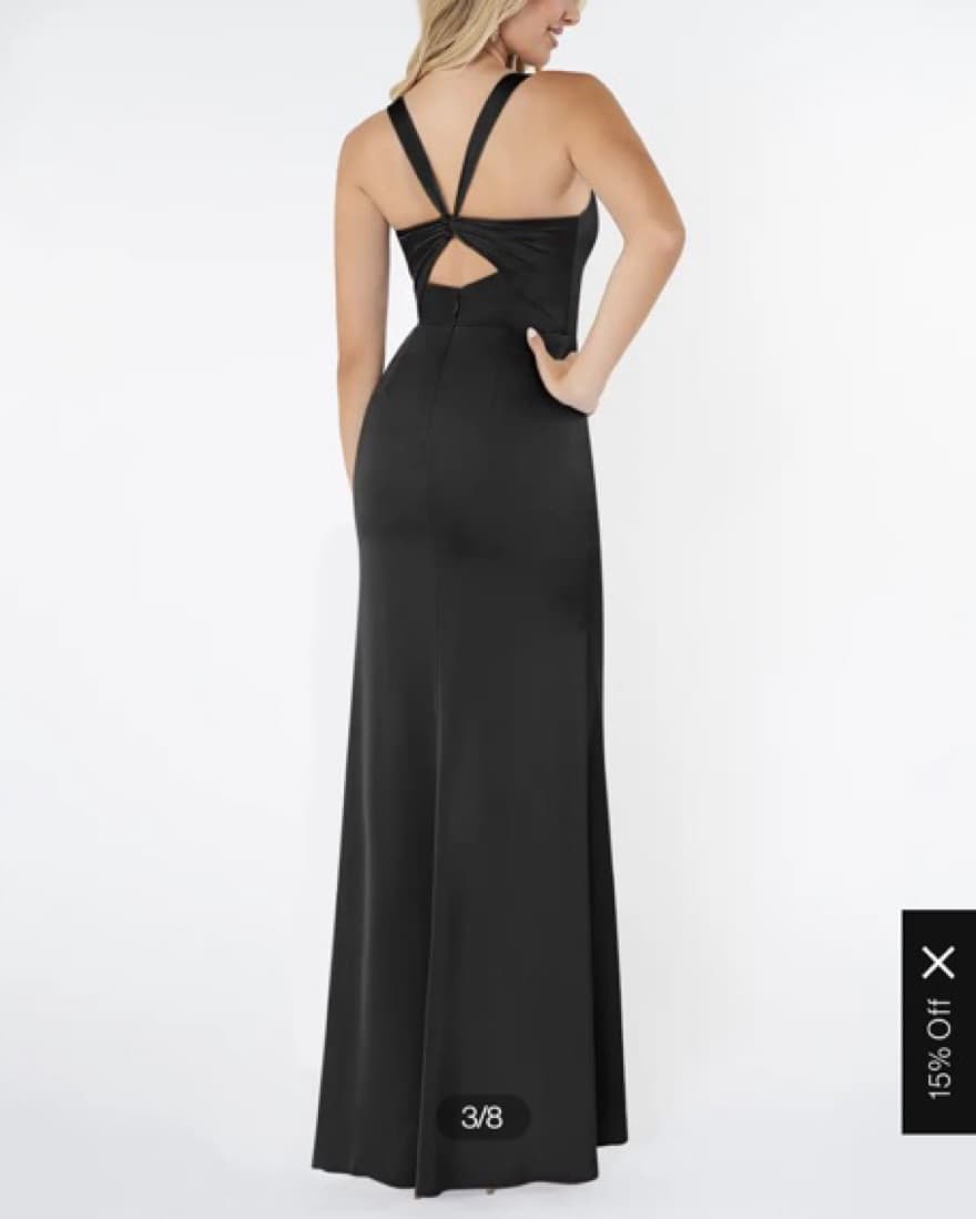 Azazie Wedding Guest Dress Black - Image 3