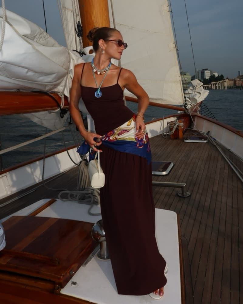 Ruched Front Scoop Maxi Dress Weworewhat - Image 1