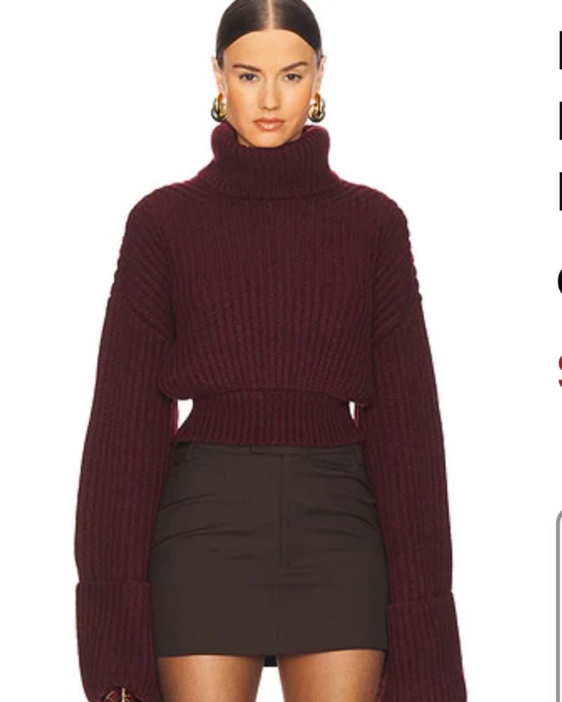 Helsa Esti Turtleneck In Burgundy  - Image 1