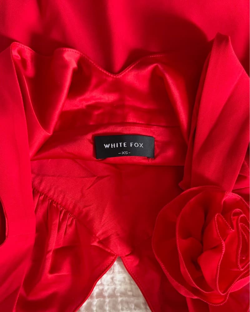 Red Rose Ruffle Mini Dress - Image 5