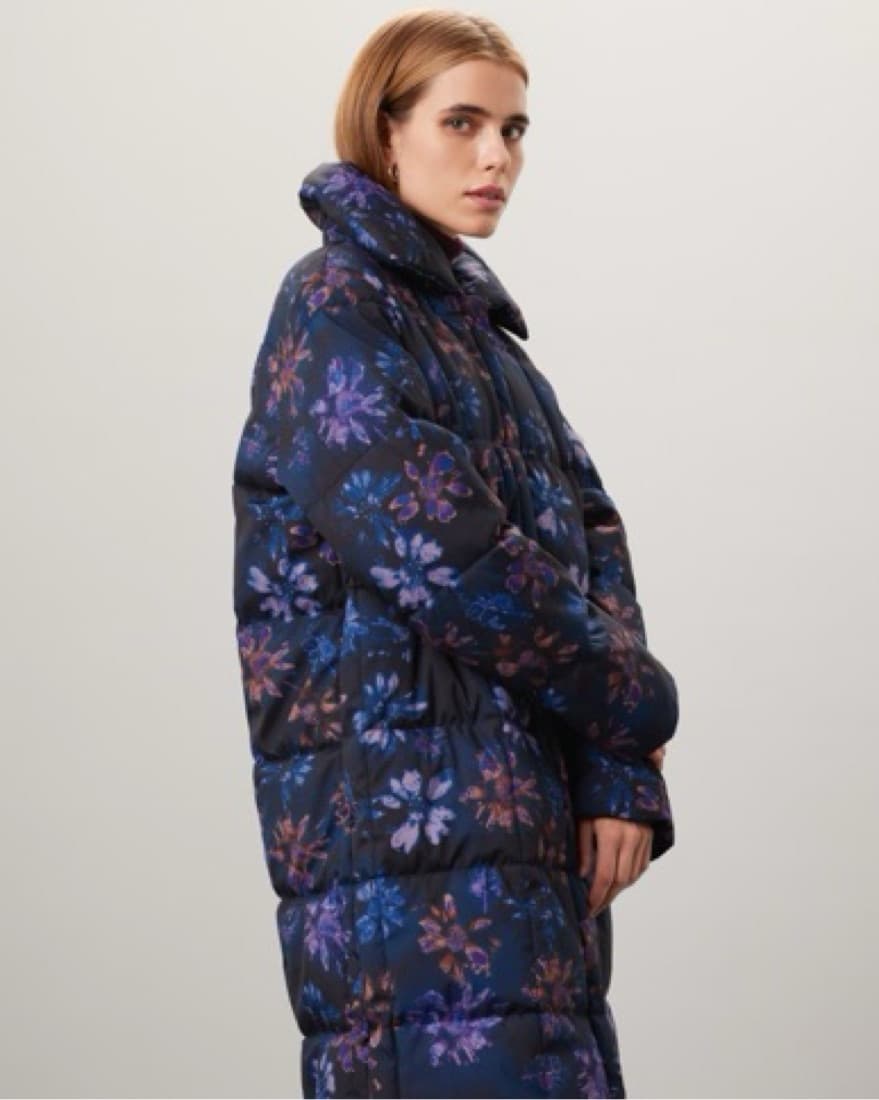 Floral Long Puffer Coat - Image 2