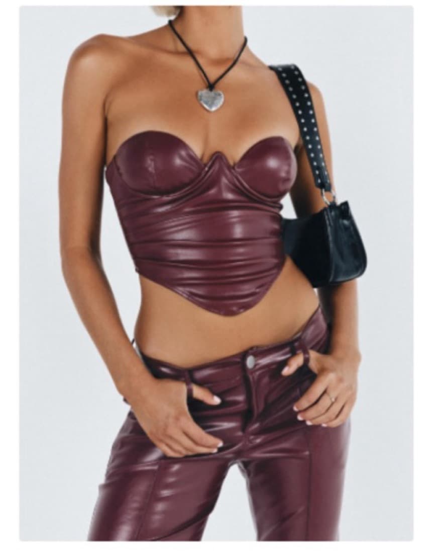 Faux Leather Bustier  - Image 1