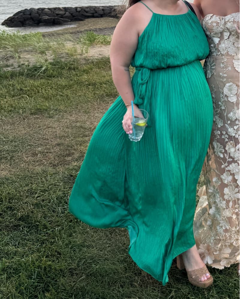 Banana Republic Green Tie Dress - Image 2