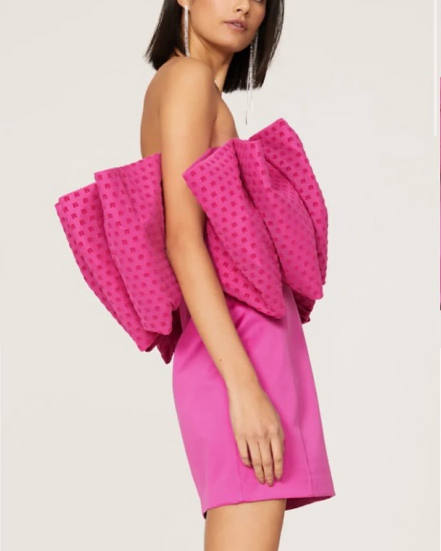 ROTATE Birger Christensen Pink Bow Dress - Image 2