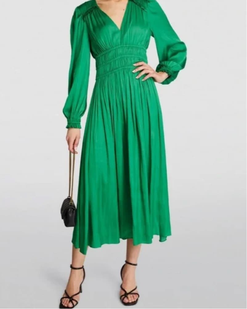 Maje riannette Silk Green Dress  - Image 2