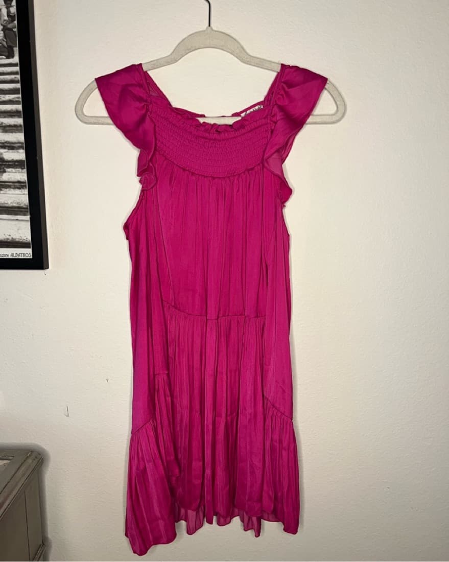Free People Fuchsia Silk Dress - Image 3