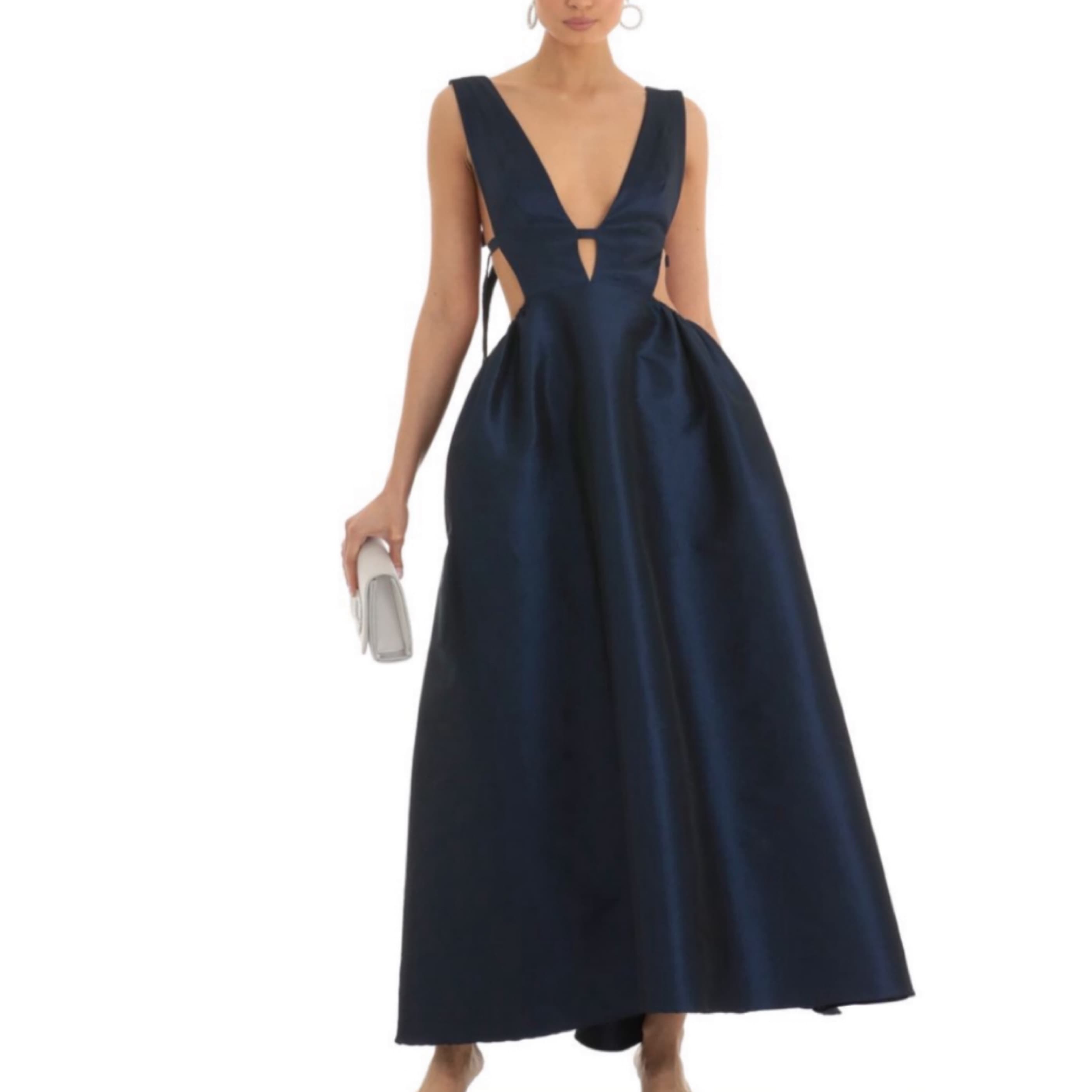 Lucy In the Sky Max Navy Plunge Dress  - Image 1